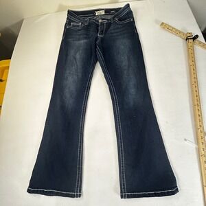 VGS Womens Bootcut Jeans Dark Wash Embellished Pockets Size 10
